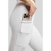 Montar Legging d'Équitation MoZuna Gun Metal Crystals Full Grip Blanc