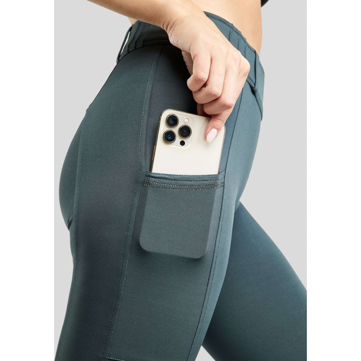 Montar Legging d'Équitation MoZuna Gun Metal Crystals Full Grip Dark Slate