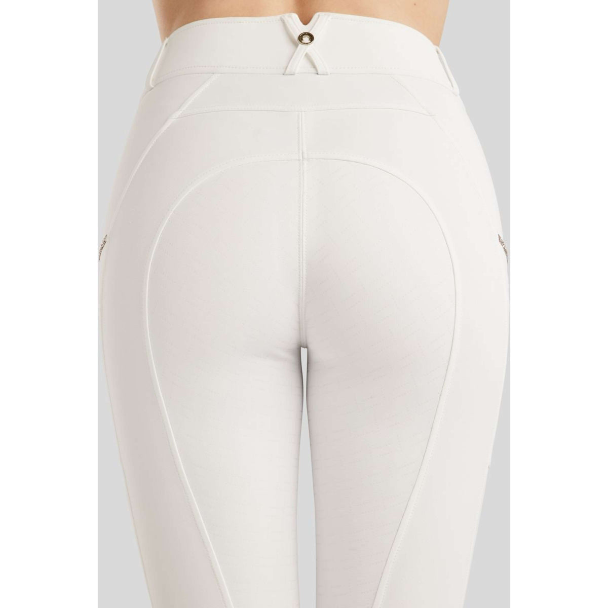 Montar Pantalon d'Équitation MoLila Champagne Crystals Full Grip Blanc