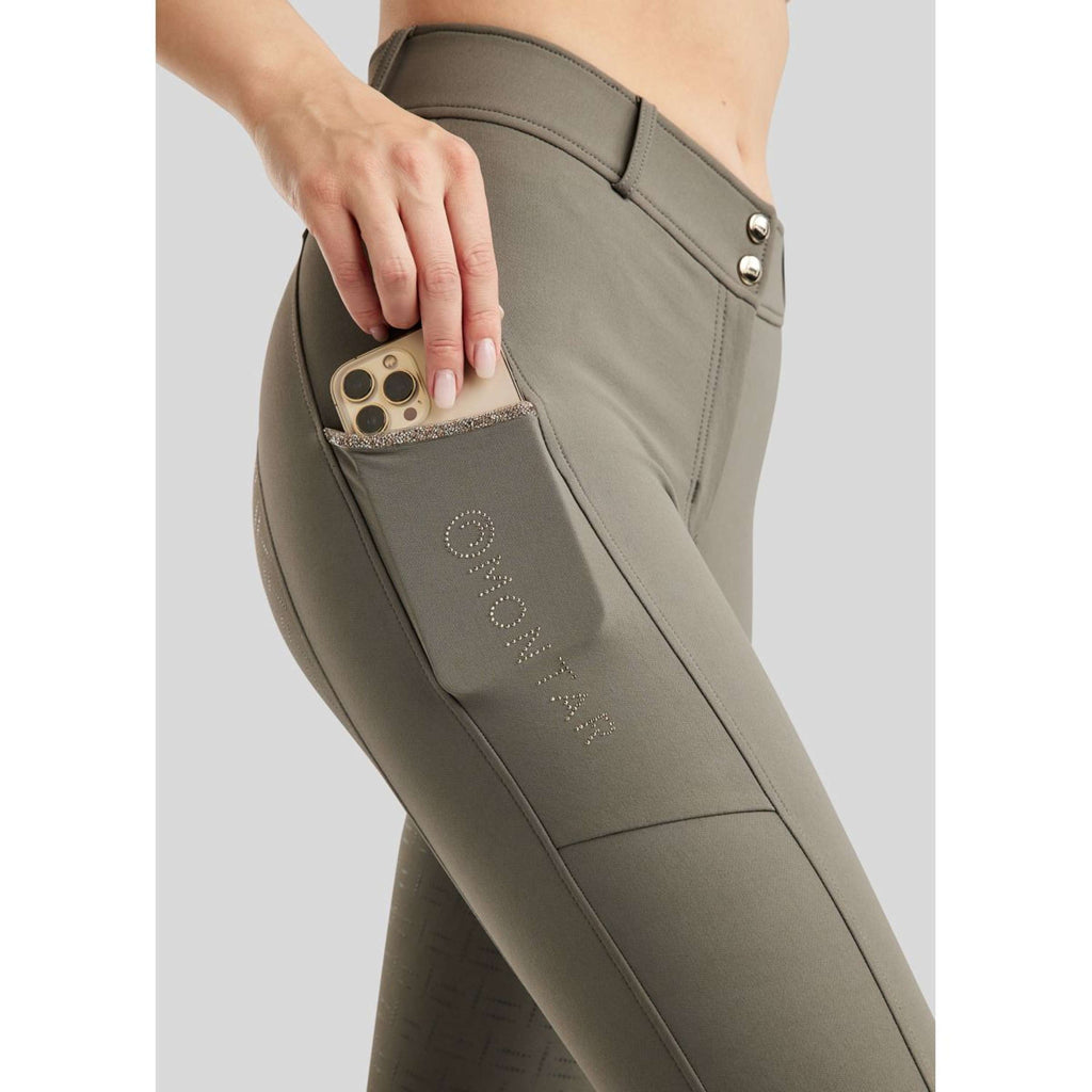 Montar Pantalon d'Équitation MoLila Champagne Crystals Full Grip Gris