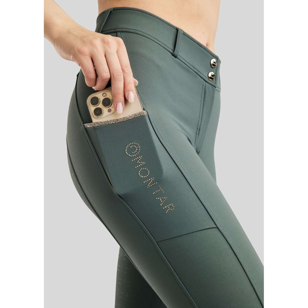 Montar Pantalon d'Équitation MoLila Champagne Crystals Full Grip Jade