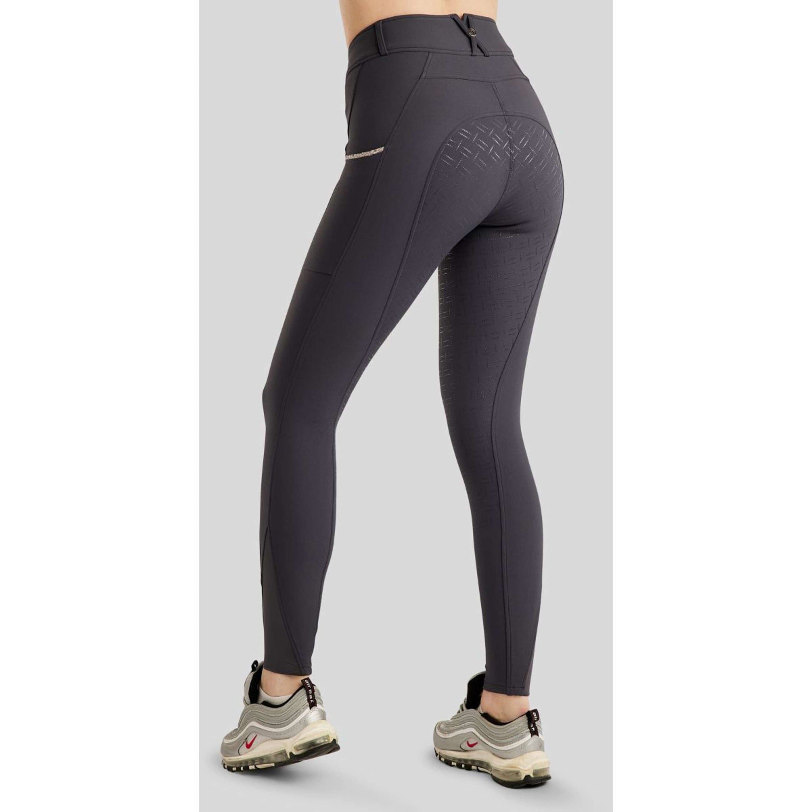 Montar Pantalon d'Équitation MoLila Champagne Crystals Full Grip Slate Grey