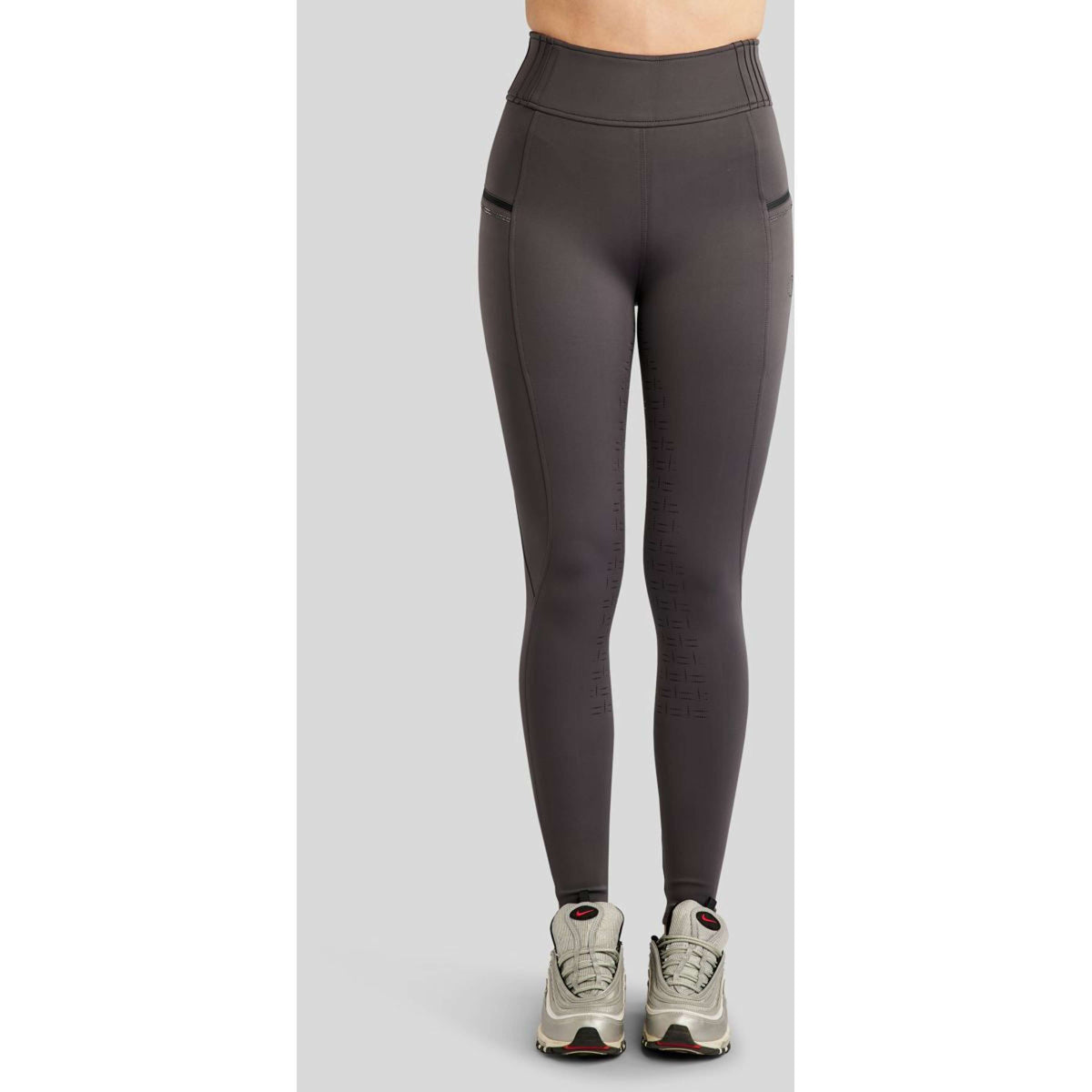 Montar Legging d'Équitation MoPearl Pintuck Full Grip Slate Grey