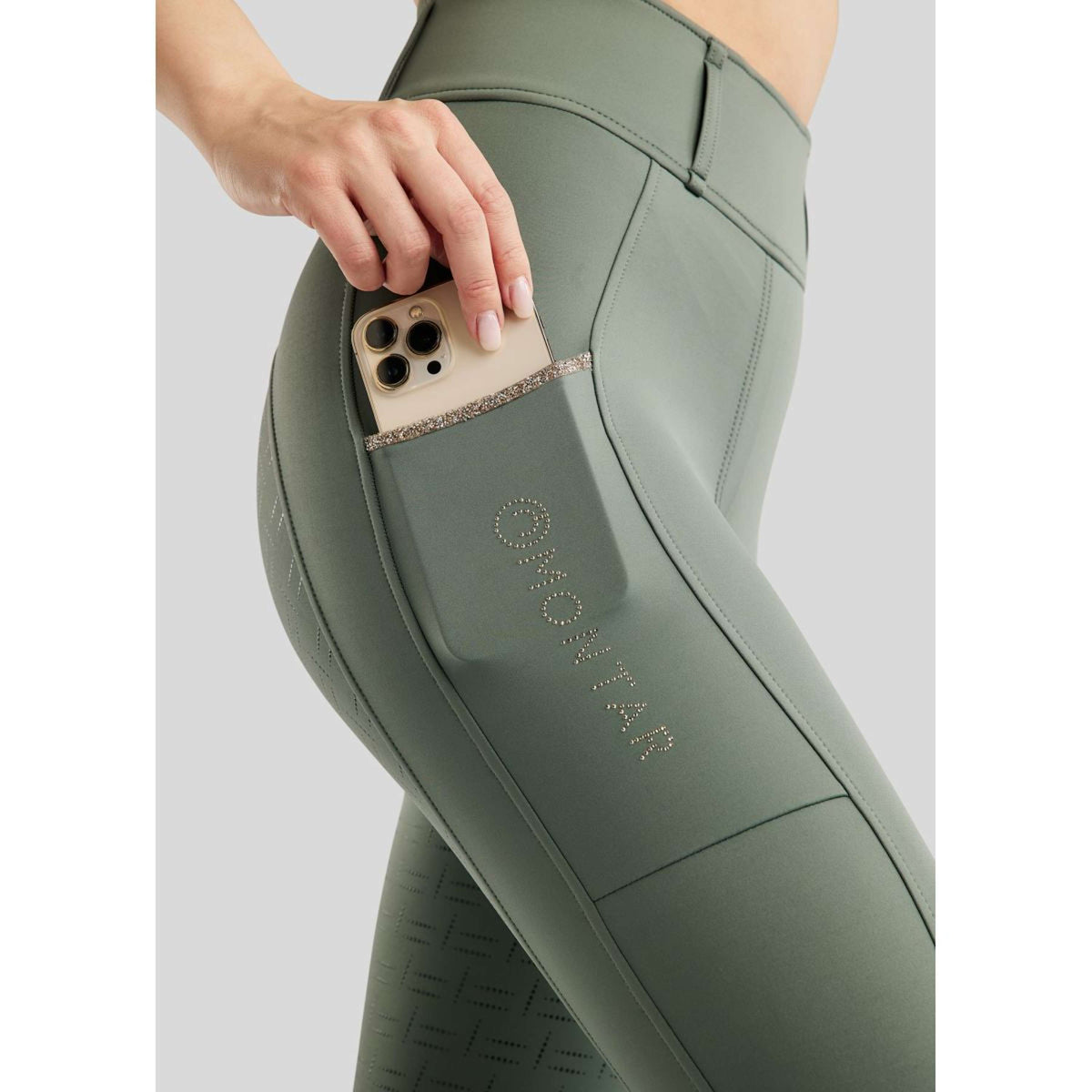 Montar Legging d'Équitation MoLila Champagne Crystals Full Grip Jade