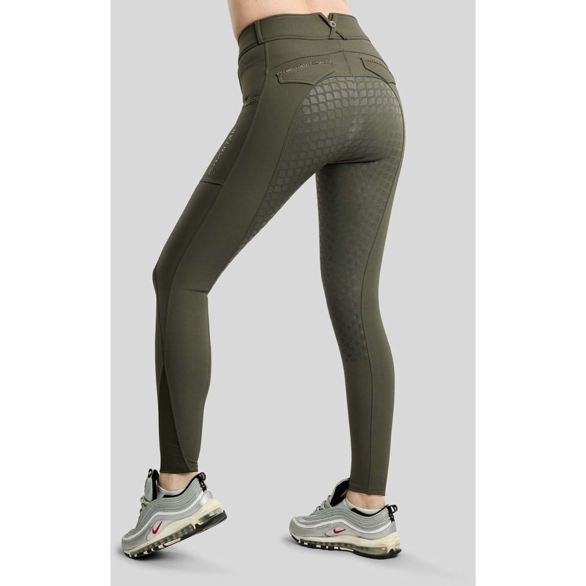 Montar Pantalon d'Équitation MoVeronica Golden Quartz Full Grip Forest Green