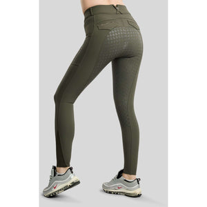 Montar Pantalon d'Équitation MoVeronica Golden Quartz Full Grip Forest Green