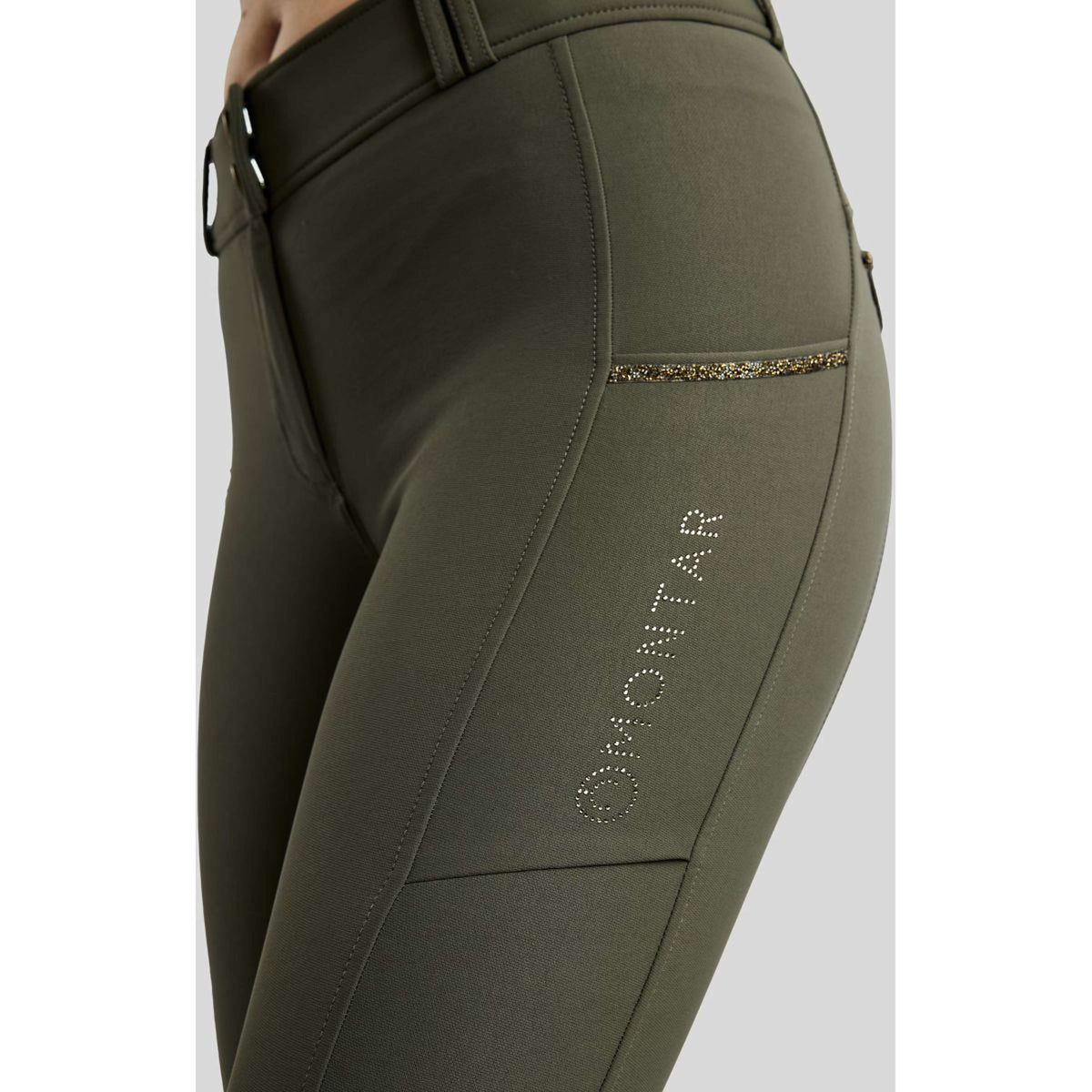 Montar Pantalon d'Équitation MoVeronica Golden Quartz Full Grip Forest Green