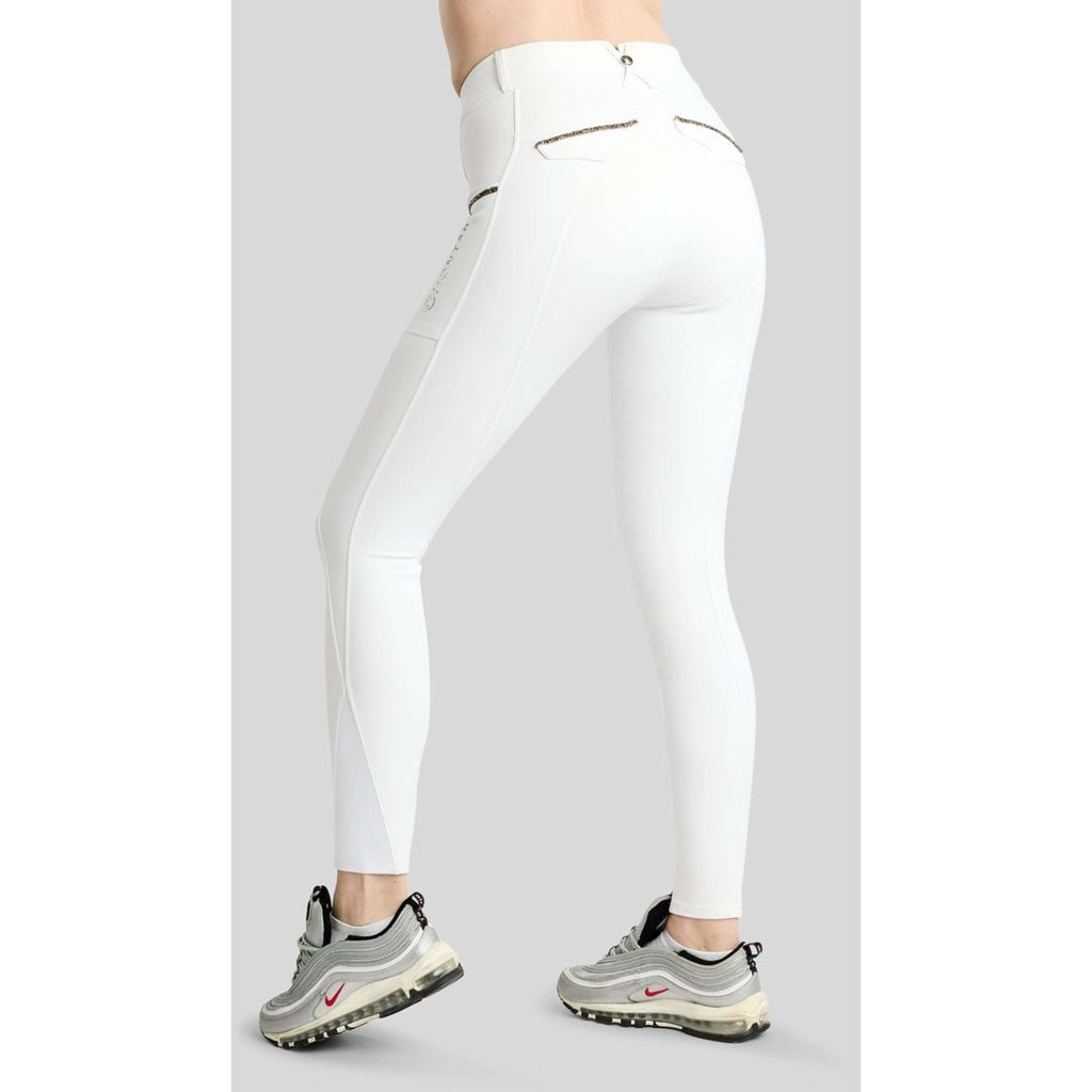 Montar Pantalon d'Équitation MoVeronica Golden Quartz Full Grip Blanc