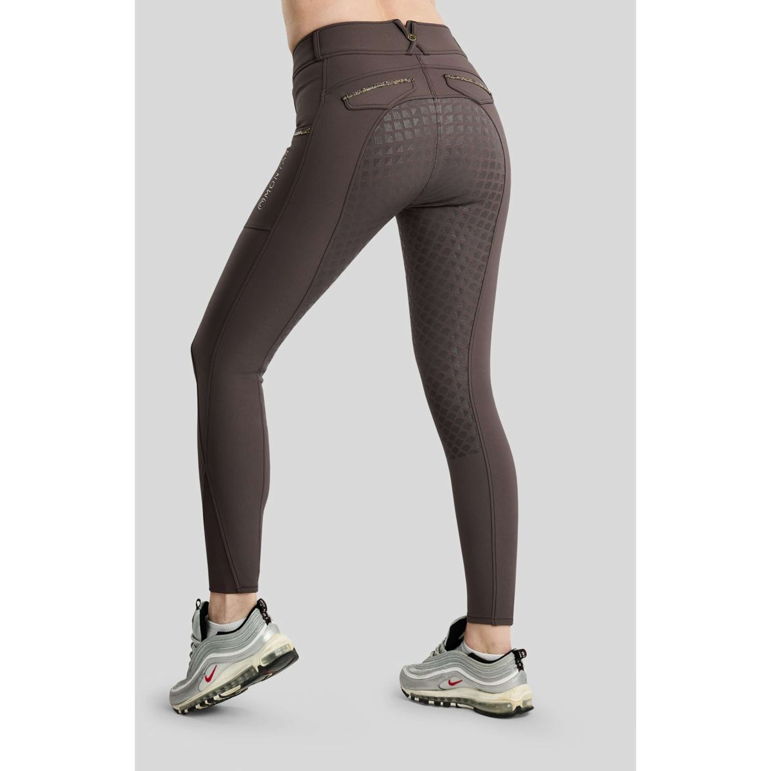 Montar Pantalon d'Équitation MoVeronica Golden Quartz Full Grip Black Peony