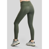 Montar Leggings d'équitation Thermo MoVeronica Golden Quartz Full Grip Forest Green