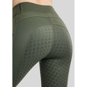 Montar Leggings d'équitation Thermo MoVeronica Golden Quartz Full Grip Forest Green