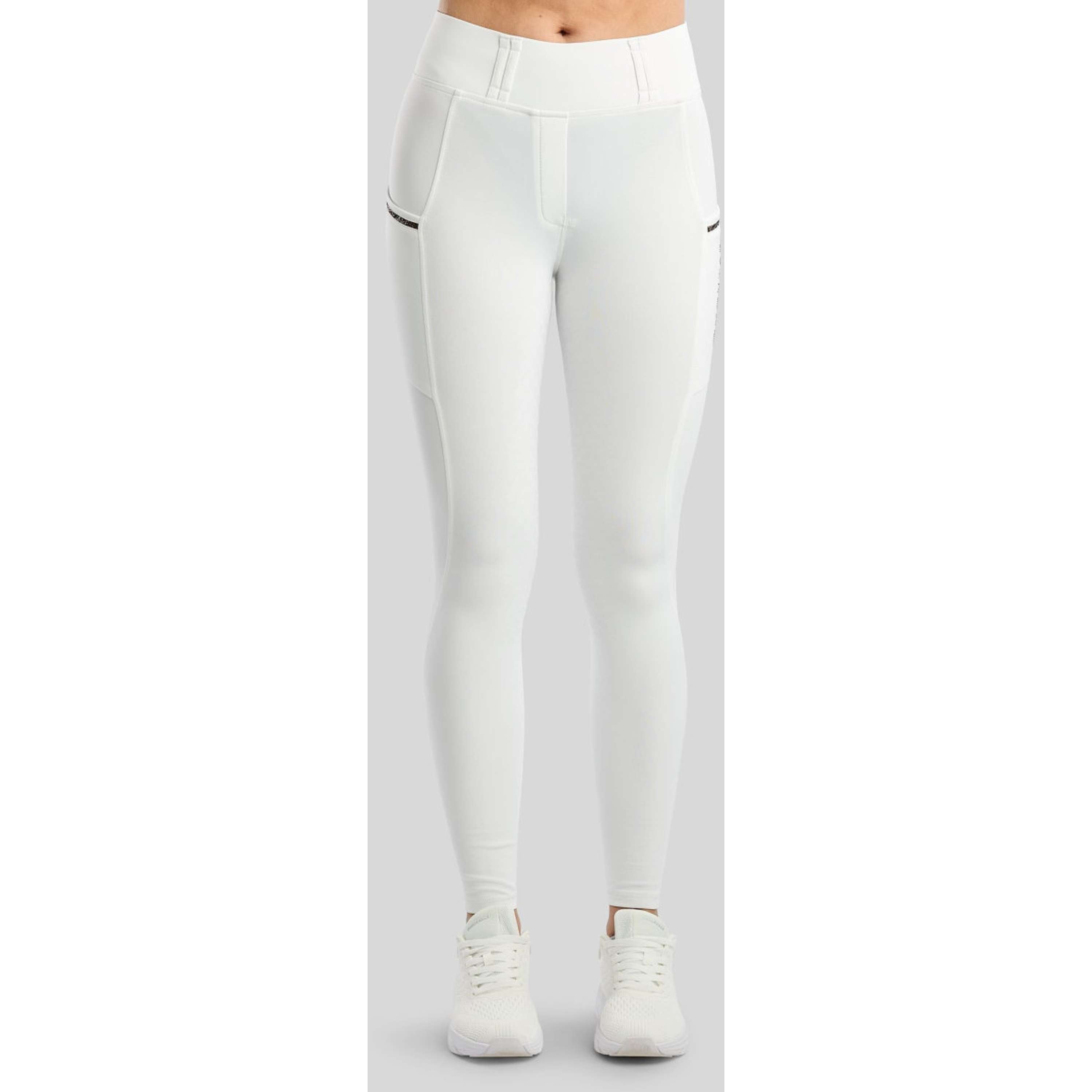 Montar Leggings d'équitation Thermo MoVeronica Golden Quartz Full Grip Blanc