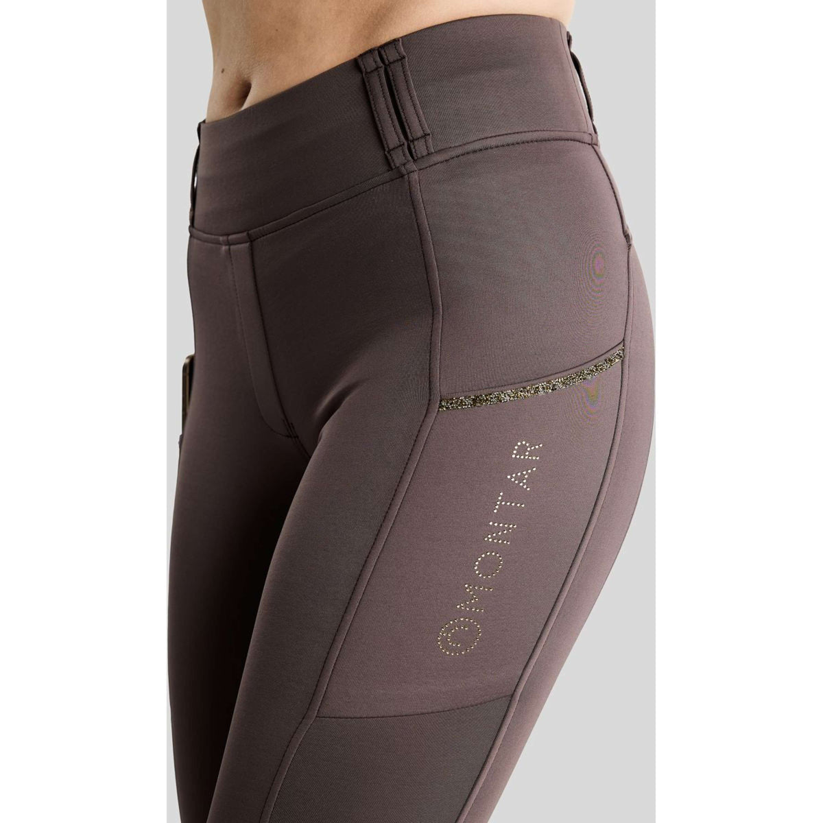 Montar Leggings d'équitation Thermo MoVeronica Golden Quartz Full Grip Black Peony