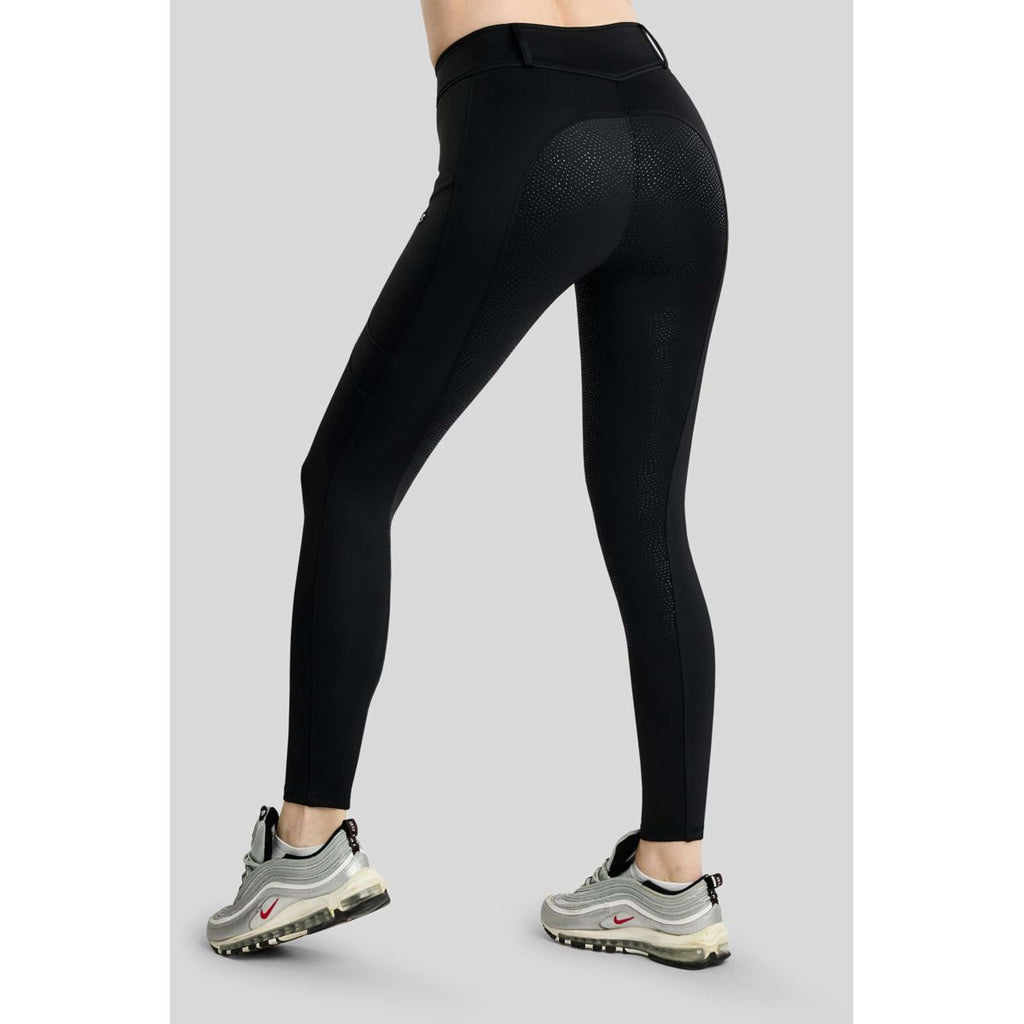 Montar Leggings d'équitation Thermo MoAddie Hybrid Gun Metal Logo Full Grip Noir