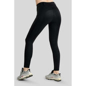 Montar Leggings d'équitation Thermo MoAddie Hybrid Gun Metal Logo Full Grip Noir
