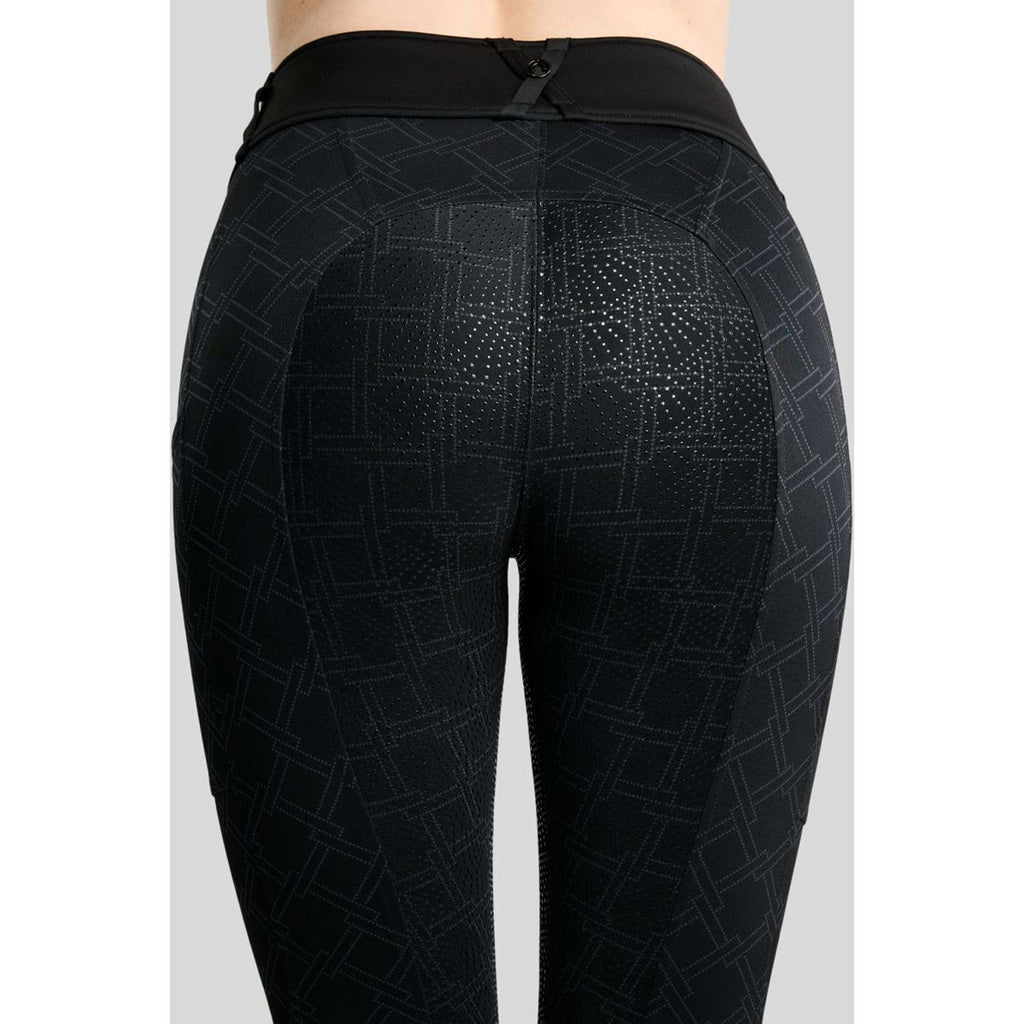 Montar Leggings d'équitation Thermo MoLeia Lumber Check All Over Printed Full Grip Noir