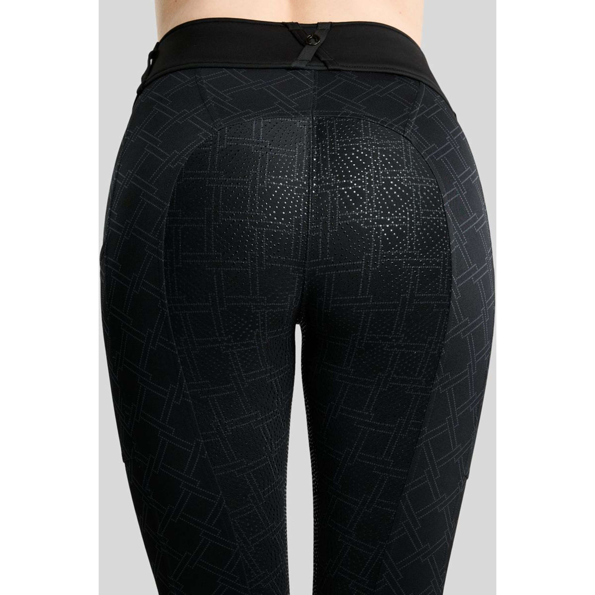 Montar Leggings d'équitation Thermo MoLeia Lumber Check All Over Printed Full Grip Noir
