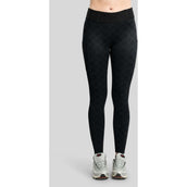 Montar Leggings d'équitation Thermo MoLeia Lumber Check All Over Printed Full Grip Noir