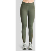 Montar Legging d'Équitation MoWilma Hybrid Pintucks Golden Quartz Crystals Full Grip Forest Green