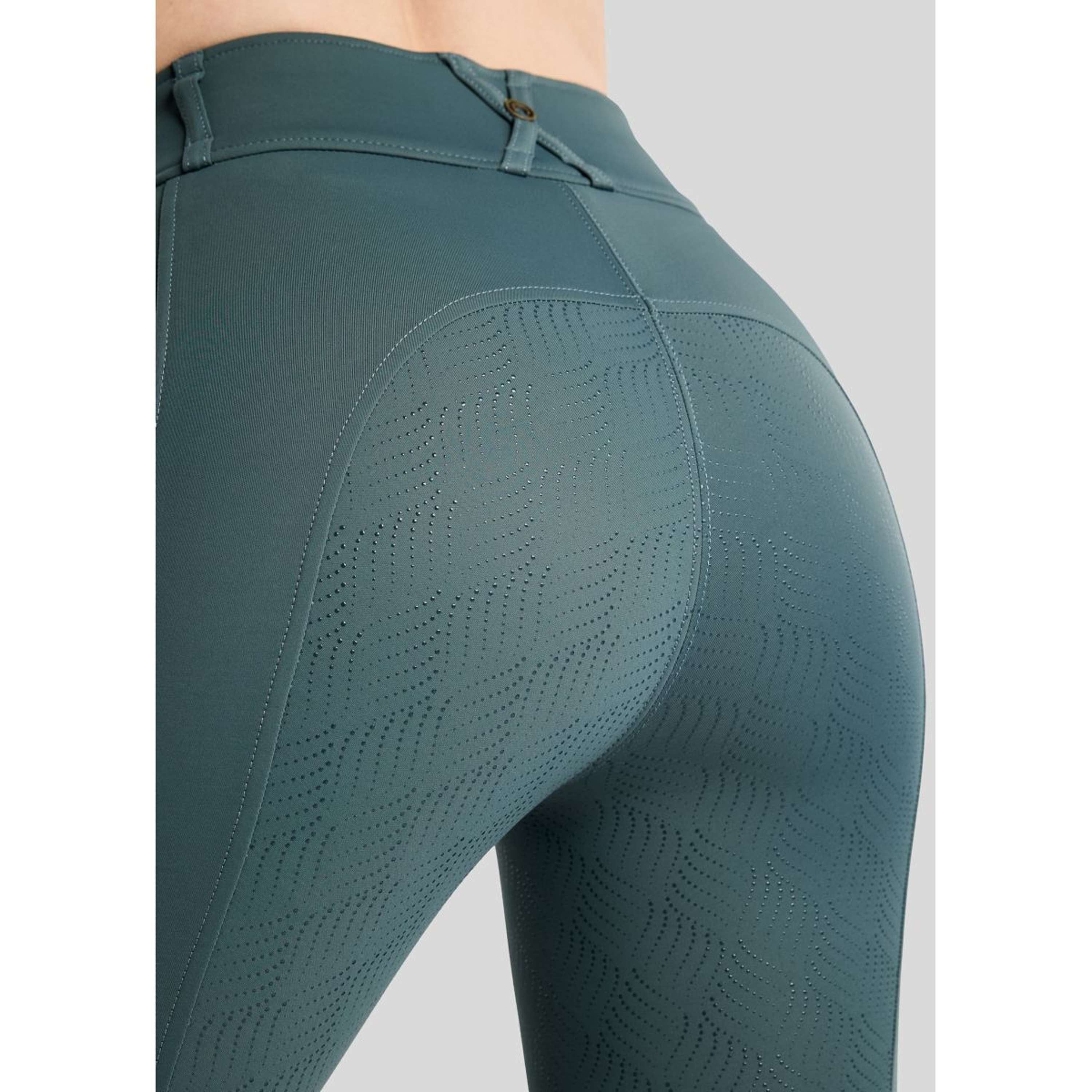 Montar Legging d'Équitation MoWilma Hybrid Pintucks Golden Quartz Crystals Full Grip Dark Slate