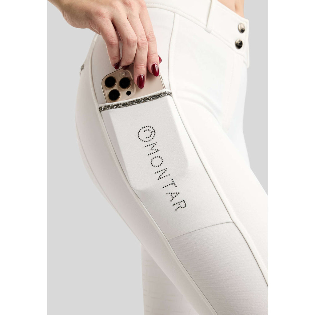 Montar Pantalon d'Équitation MoMaisy Full Grip Blanc