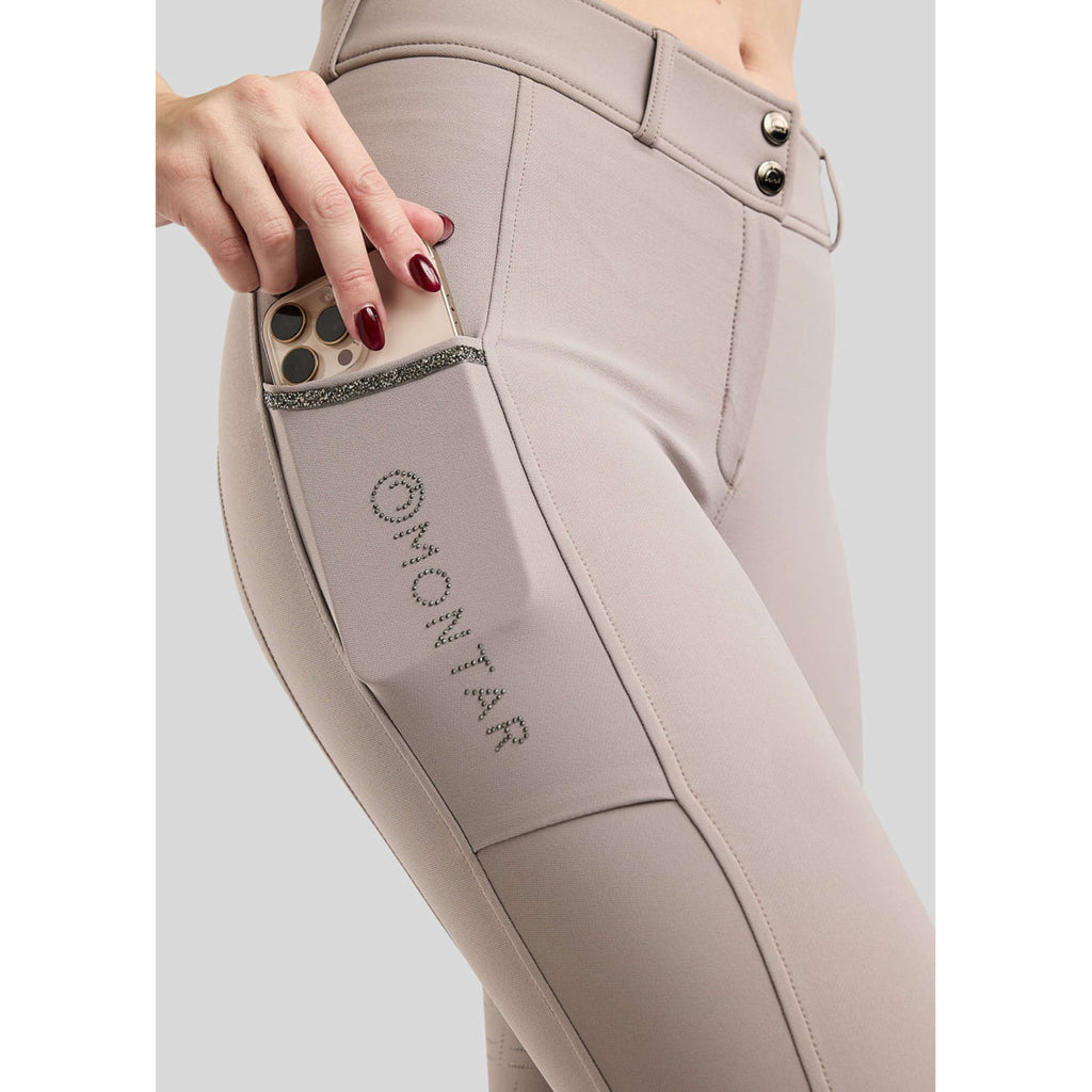 Montar Pantalon d'Équitation MoMaisy Full Grip Pearl Grey