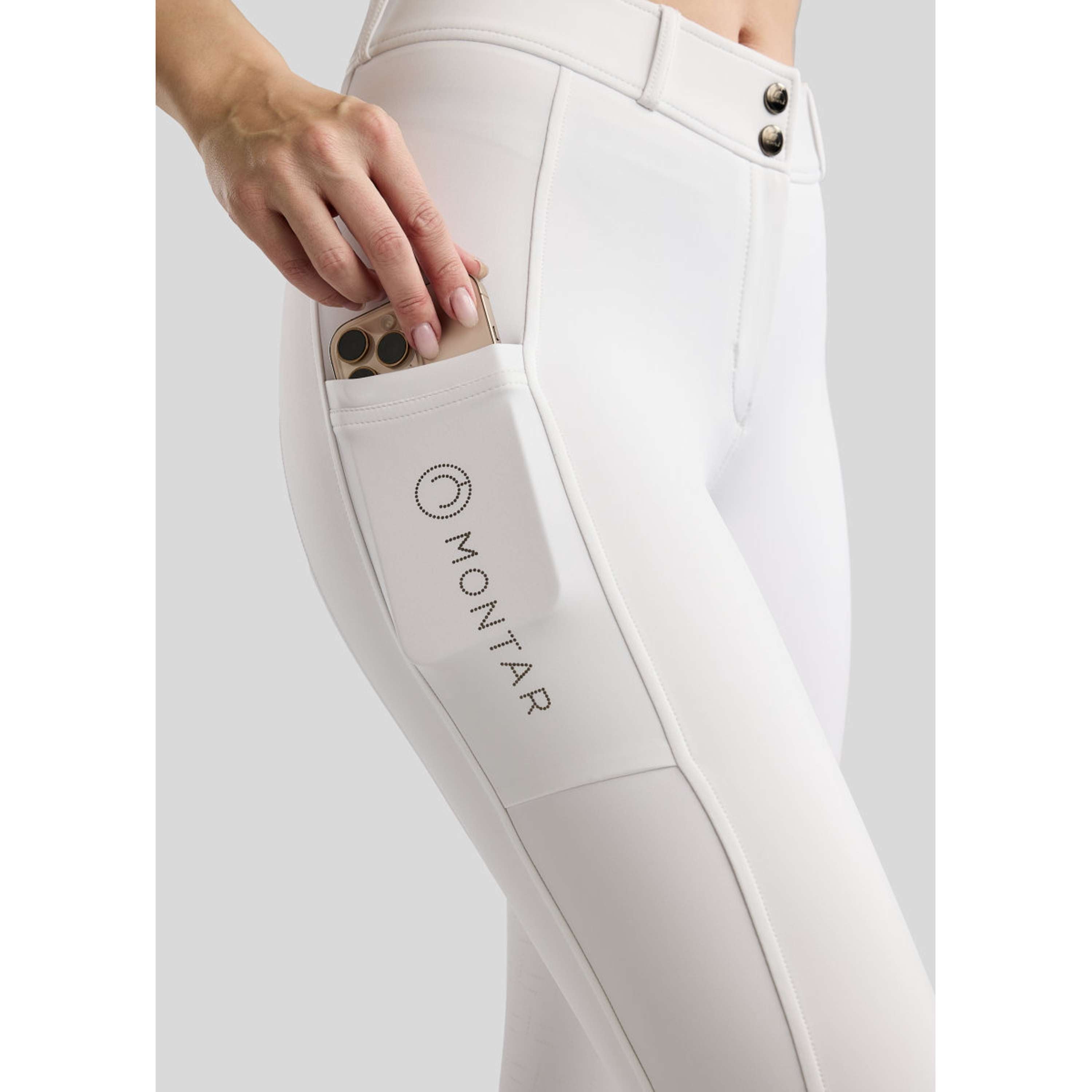 Montar Pantalon d'Équitation MoFair Full Grip Blanc