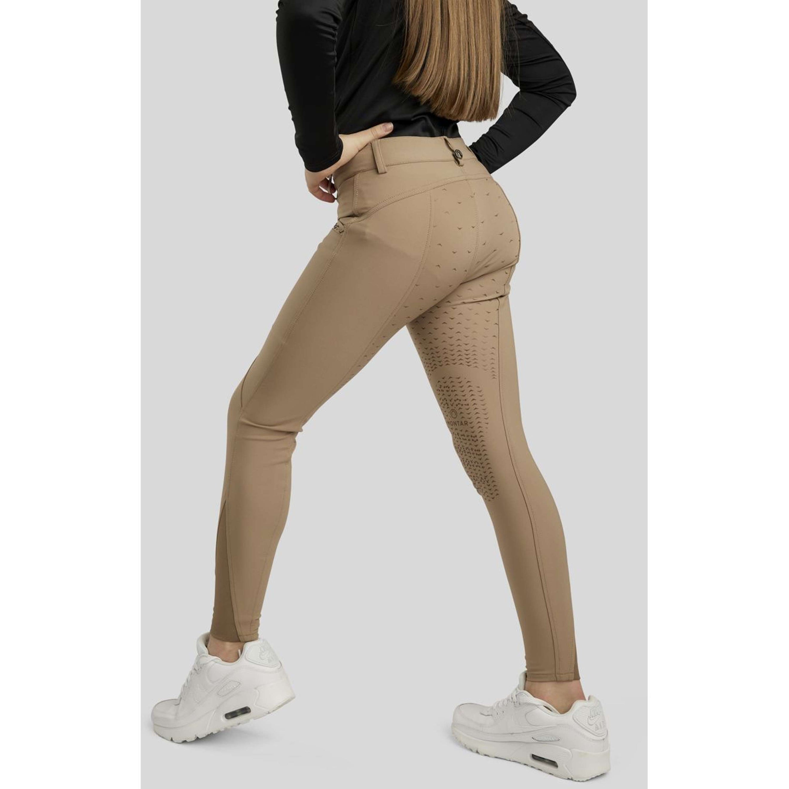 Montar Pantalon d'Équitation Crystal Junior Full Grip Latte