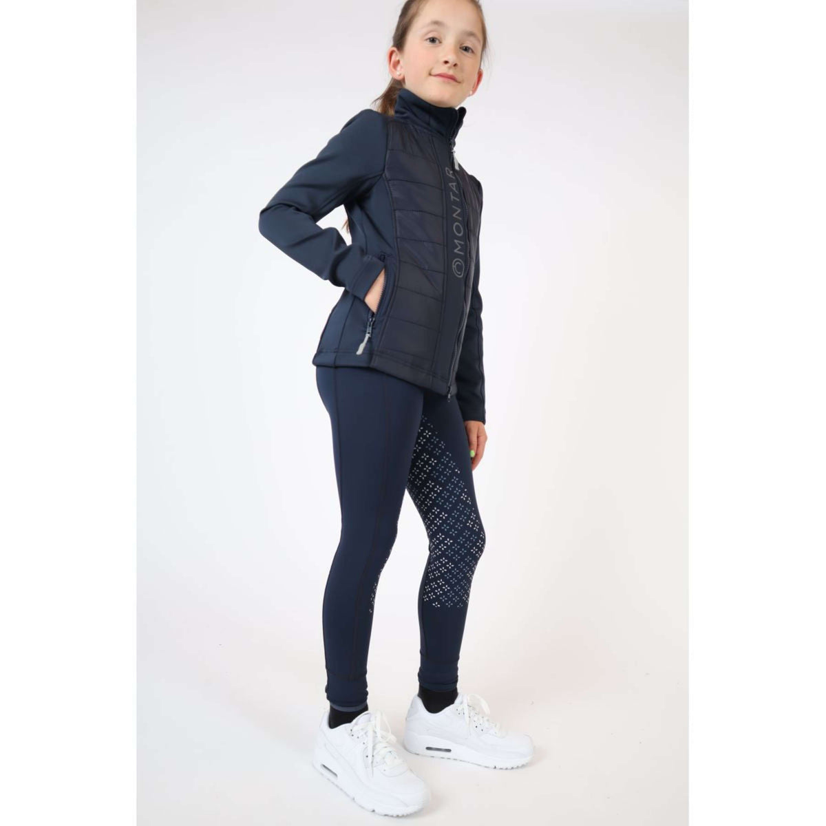 Montar Legging d'Équitation Selena Pull On Junior Full Grip Marin