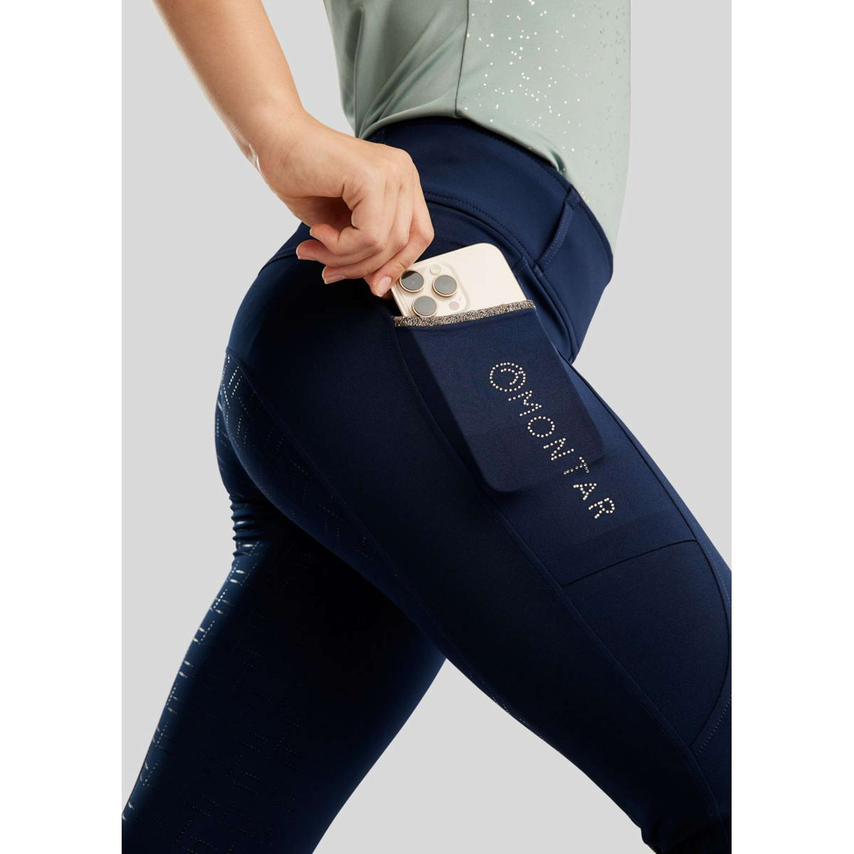 Montar Legging d'Équitation MoLila Champagne Crystals Junior Marin