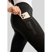 Montar Legging d'Équitation MoEverline Hybrid Golden Quartz Crystals Kids Full Grip Noir