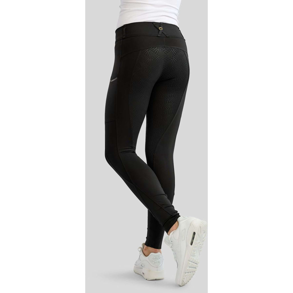 Montar Legging d'Équitation MoEverline Hybrid Golden Quartz Crystals Kids Full Grip Noir