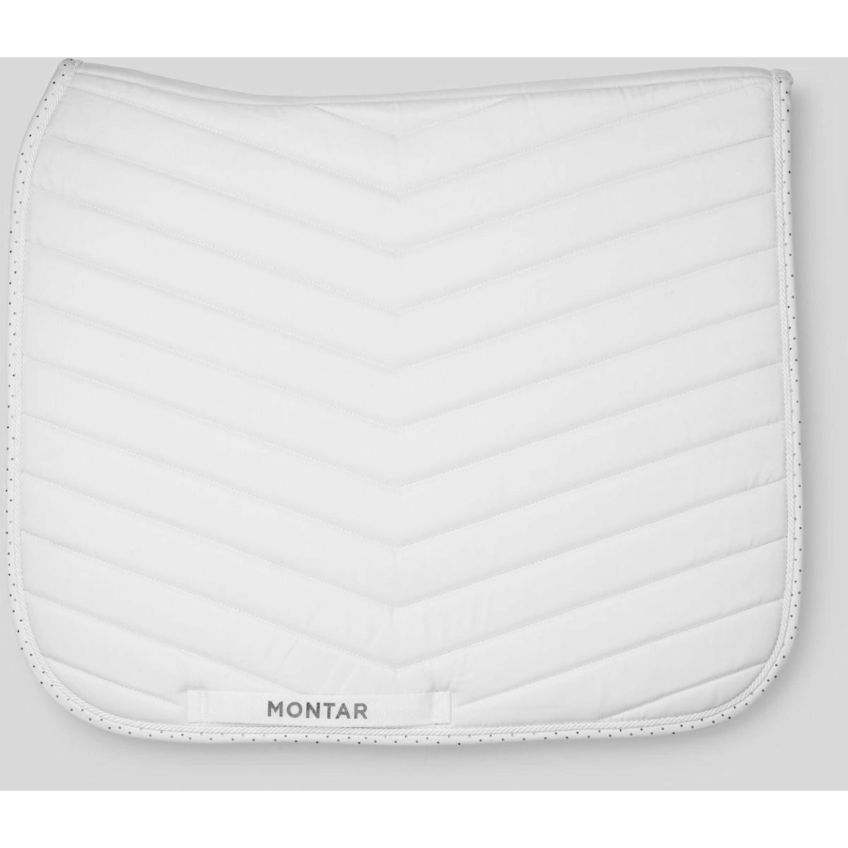 Montar Tapis de Selle Fair Gun Metal Crystals Dressage Blanc