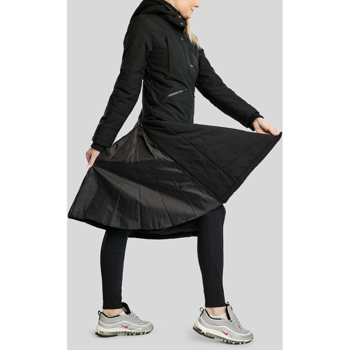 Montar Veste Dicte Longue Résistance à l'Eau Noir