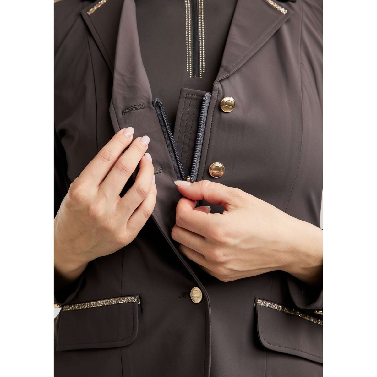 Montar Veste de Concours MoLila Champagne Crystals Slate Grey