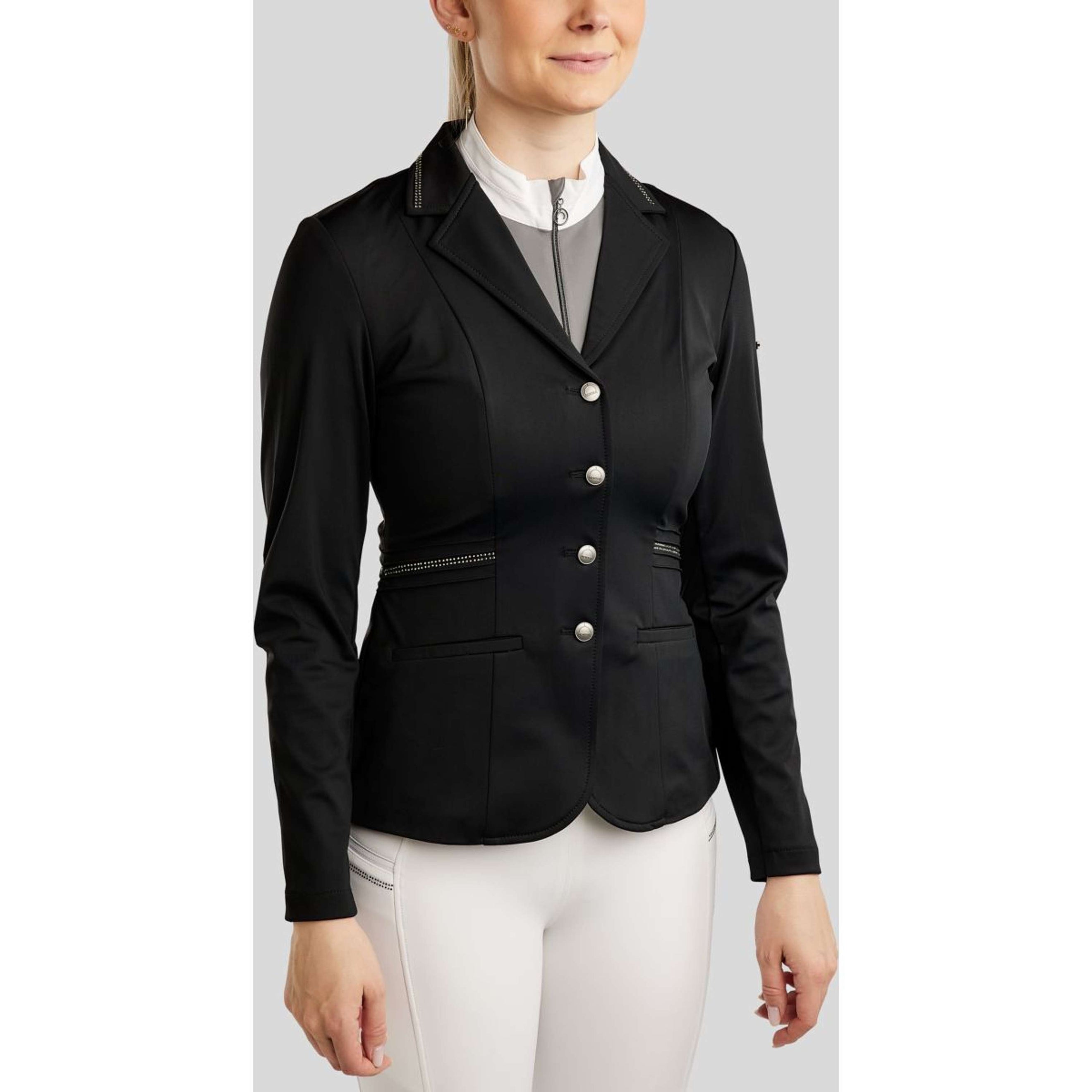 Montar Veste de Concours MoPearl Pintucks Gun Metal Crystals Noir