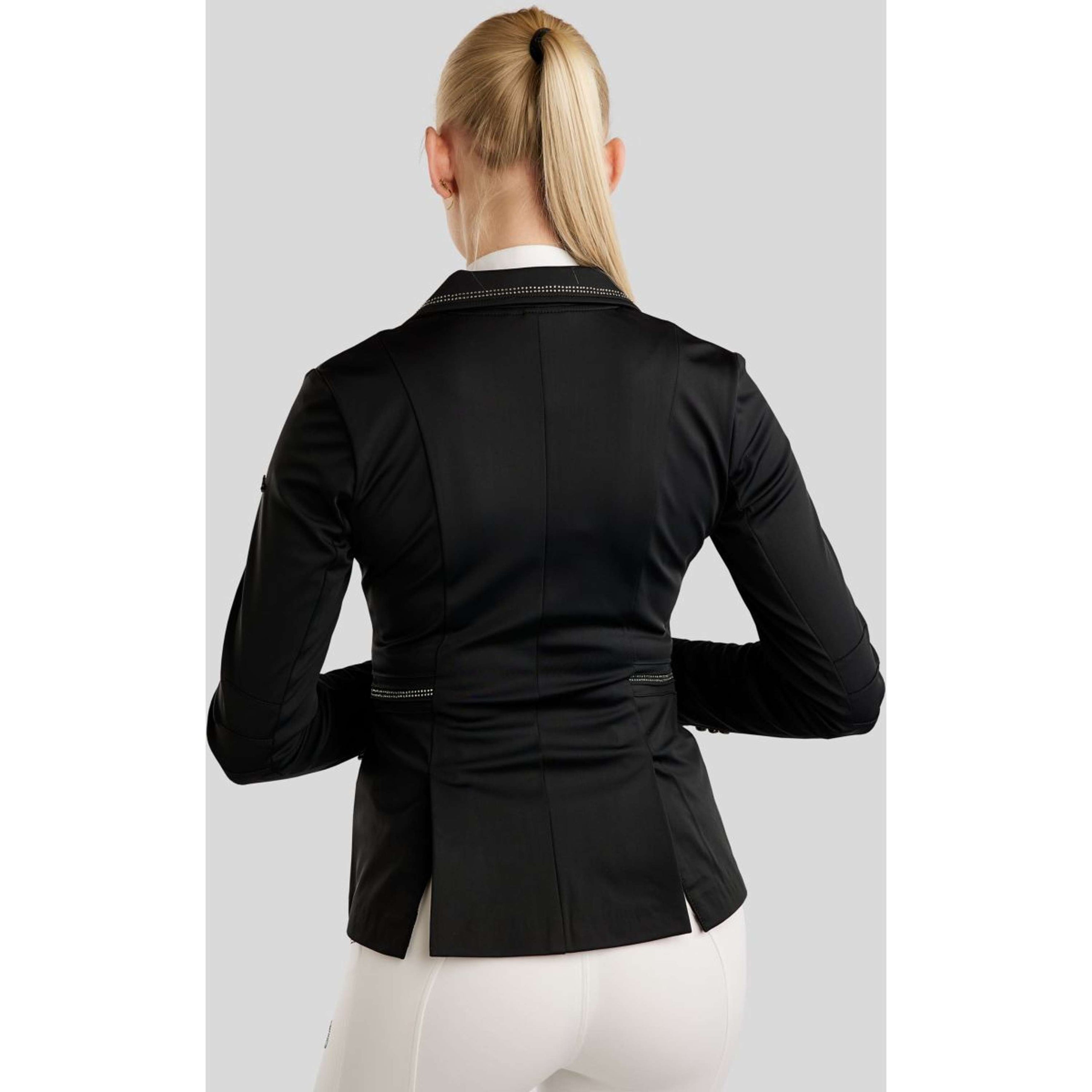 Montar Veste de Concours MoPearl Pintucks Gun Metal Crystals Noir Montar Veste de Concours MoPearl Pintucks Gun Metal Crystals Noir