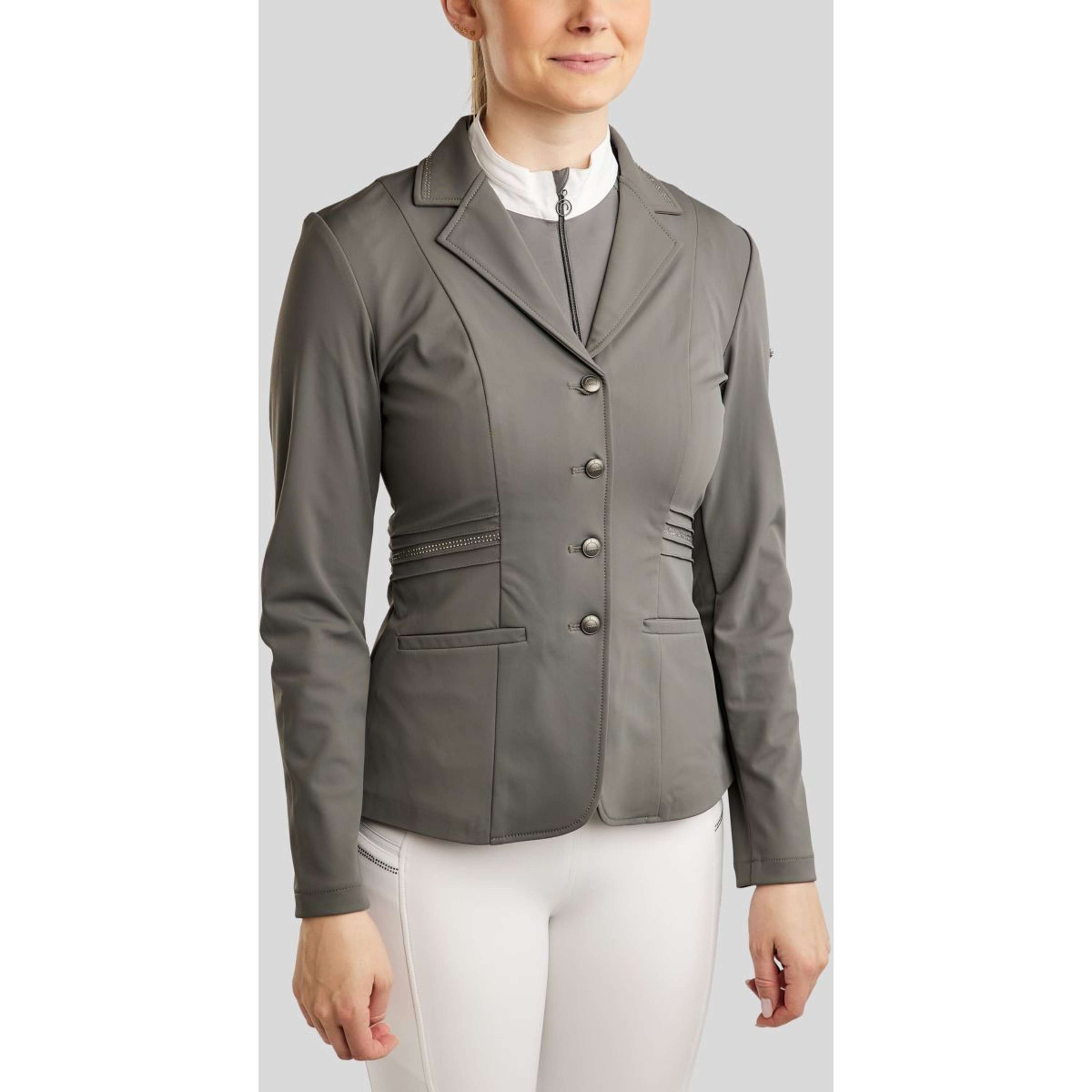 Montar Veste de Concours MoPearl Pintucks Gun Metal Crystals Gris