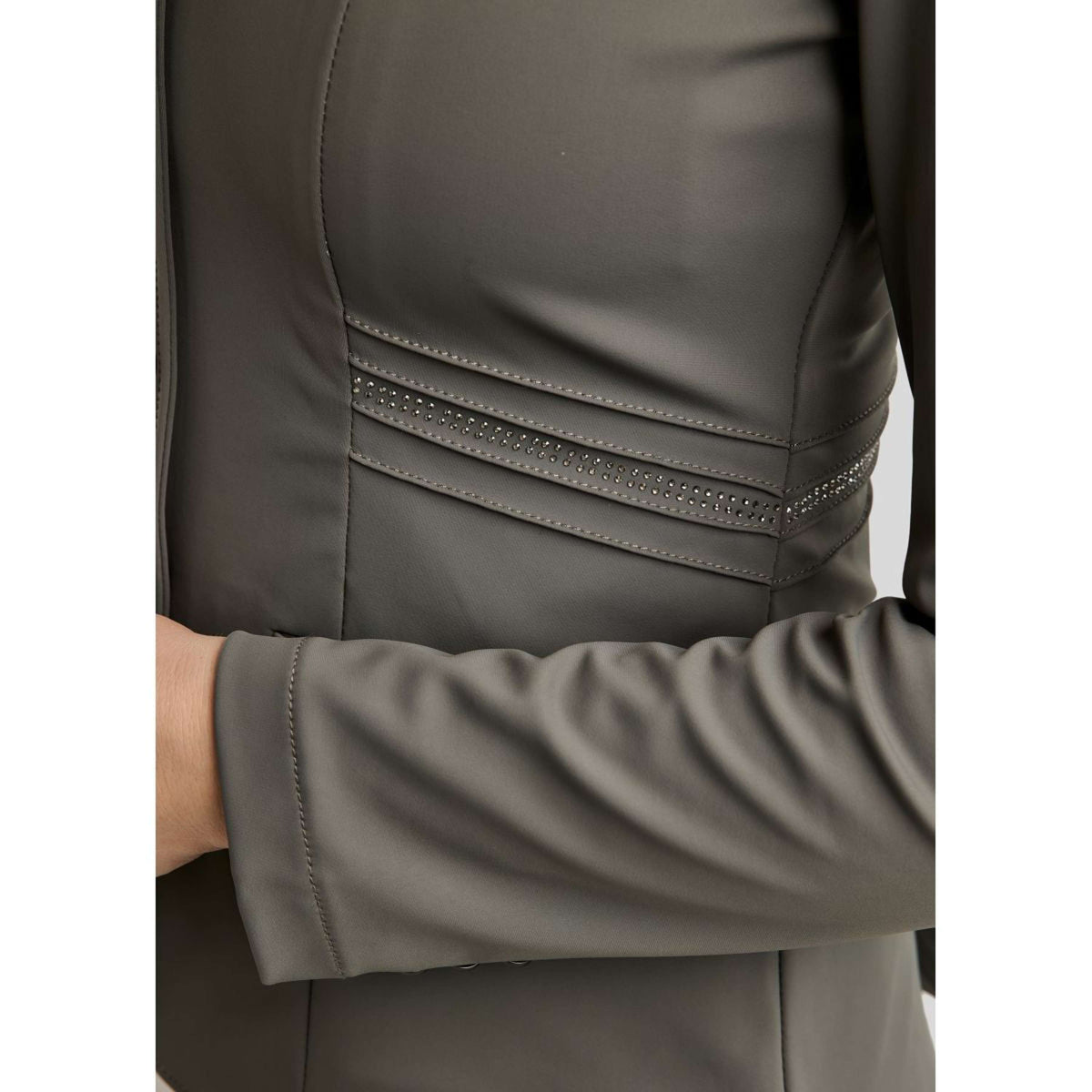 Montar Veste de Concours MoPearl Pintucks Gun Metal Crystals Gris