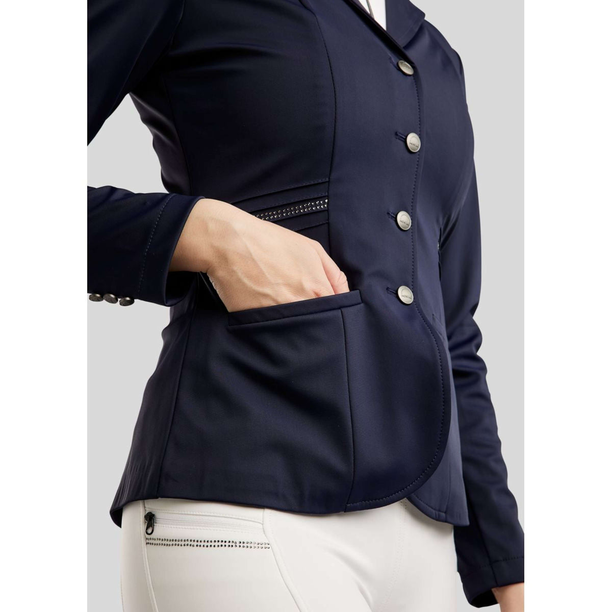 Montar Veste de Concours MoPearl Pintucks Gun Metal Crystals Marin