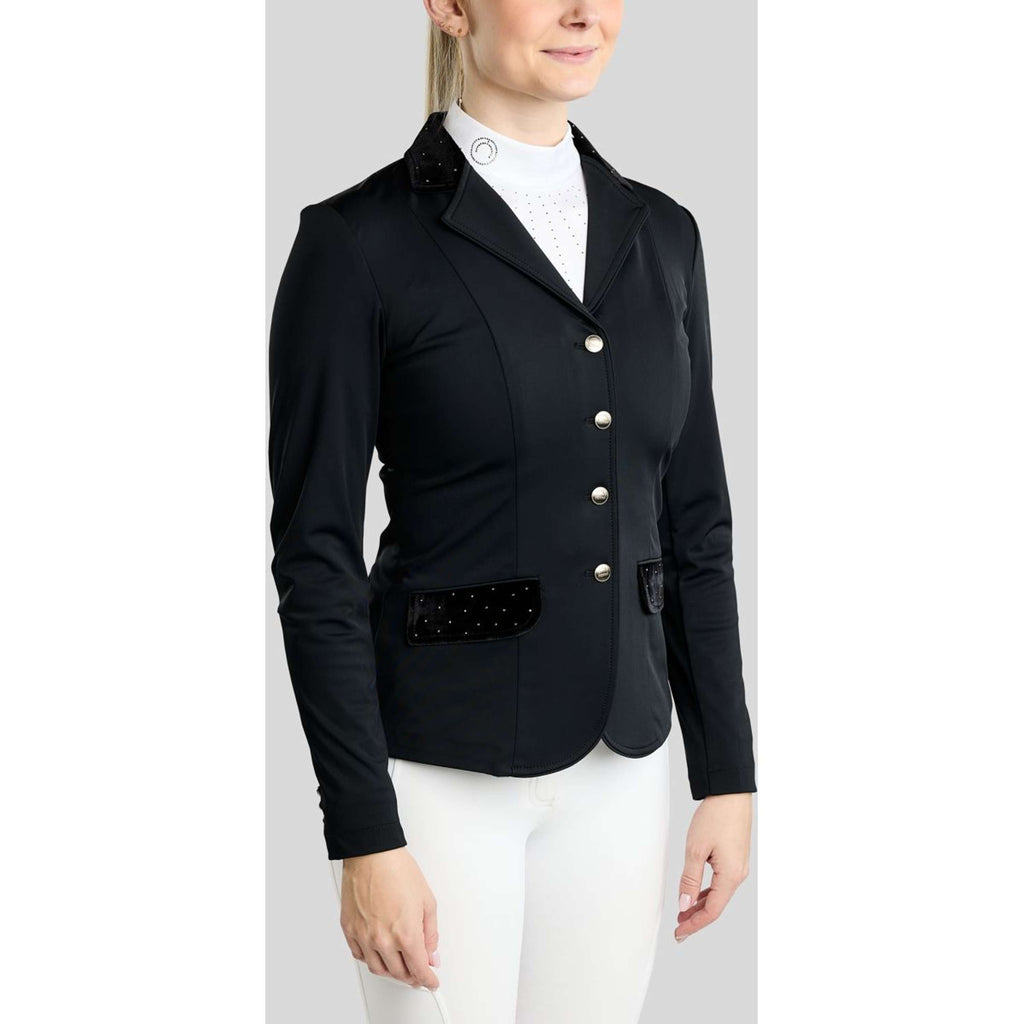 Montar Veste de Concours MoValerie Velvet Details Golden Quartz Crystals Noir