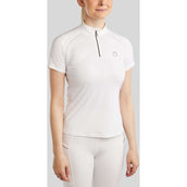 Montar T-shirt de Concours MoPearl Pintucks Gun Metal Crystals Blanc