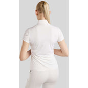 Montar T-shirt de Concours MoPearl Pintucks Gun Metal Crystals Blanc