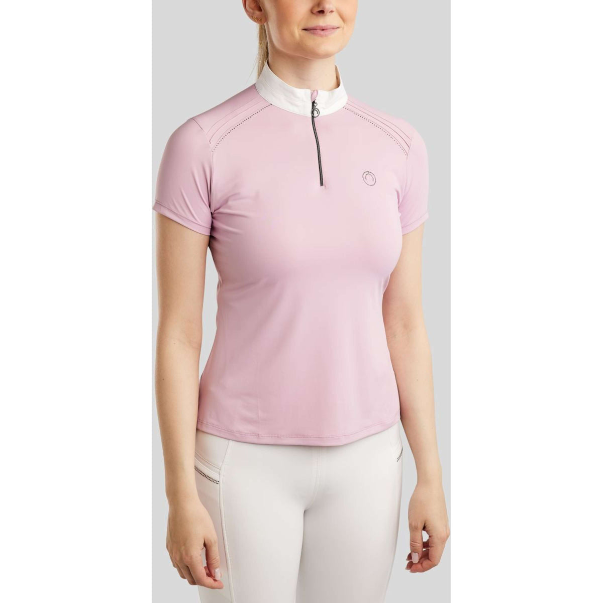 Montar T-shirt de Concours MoPearl Pintucks Gun Metal Crystals Candy Pink