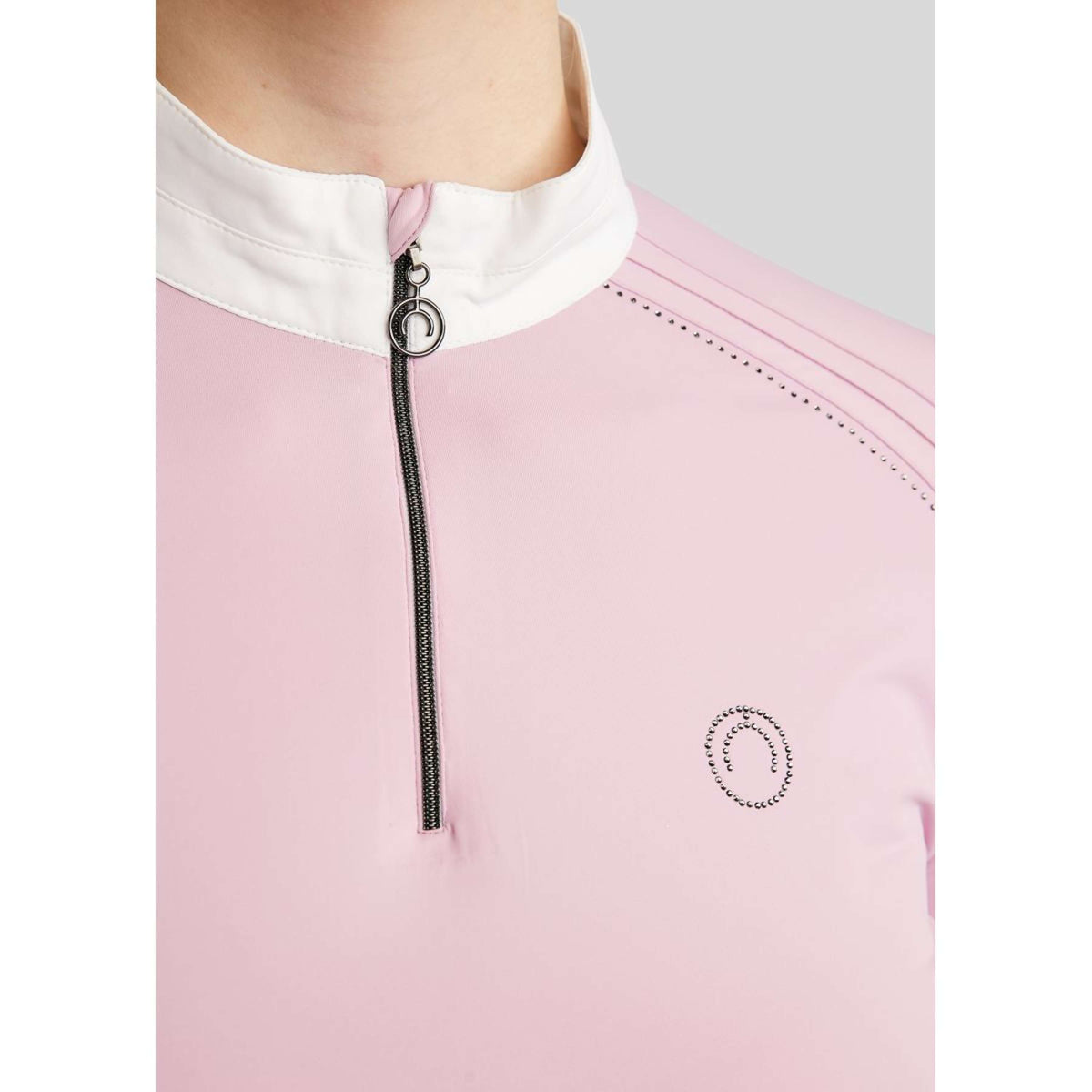 Montar T-shirt de Concours MoPearl Pintucks Gun Metal Crystals Candy Pink