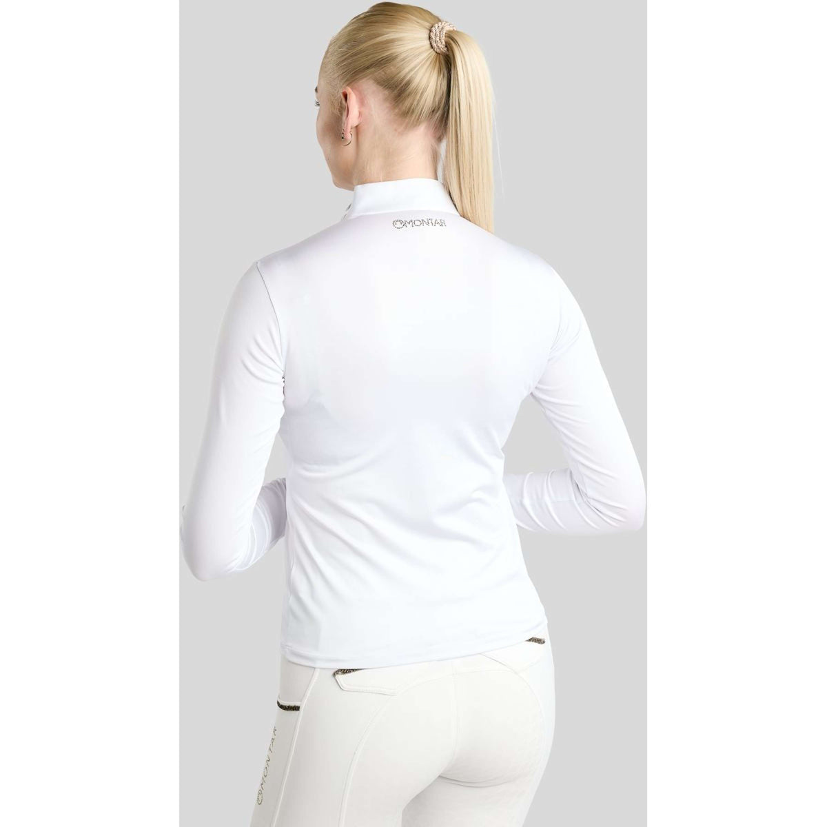Montar T-shirt de Concours MoEve Golden Quartz Crystals Longues Manches Blanc