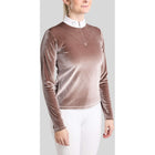 Montar T-shirt de Concours MoValerie Velvet Golden Quartz Crystals Longues Manches Nougat Brown