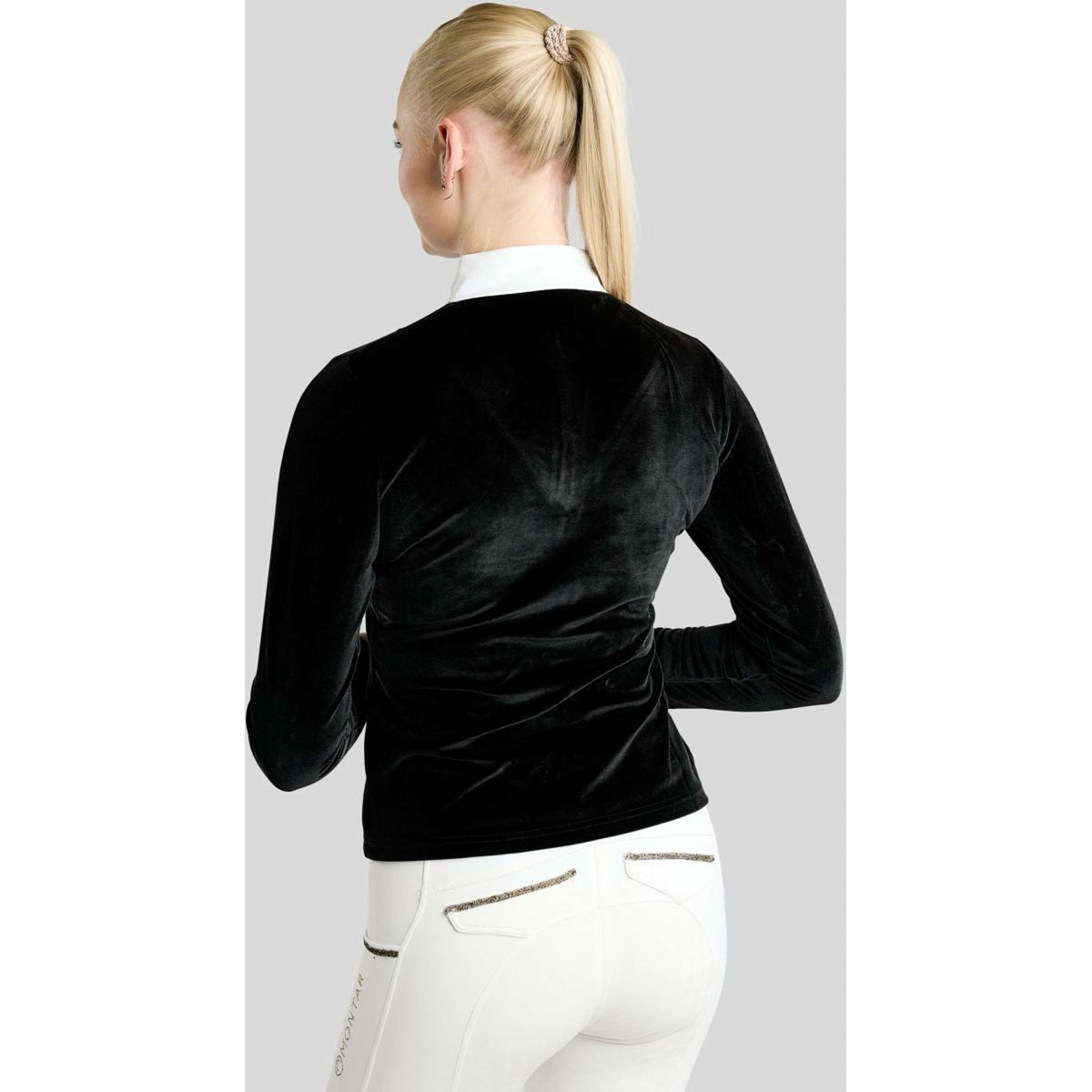 Montar T-shirt de Concours MoValerie Velvet Golden Quartz Crystals Longues Manches Noir