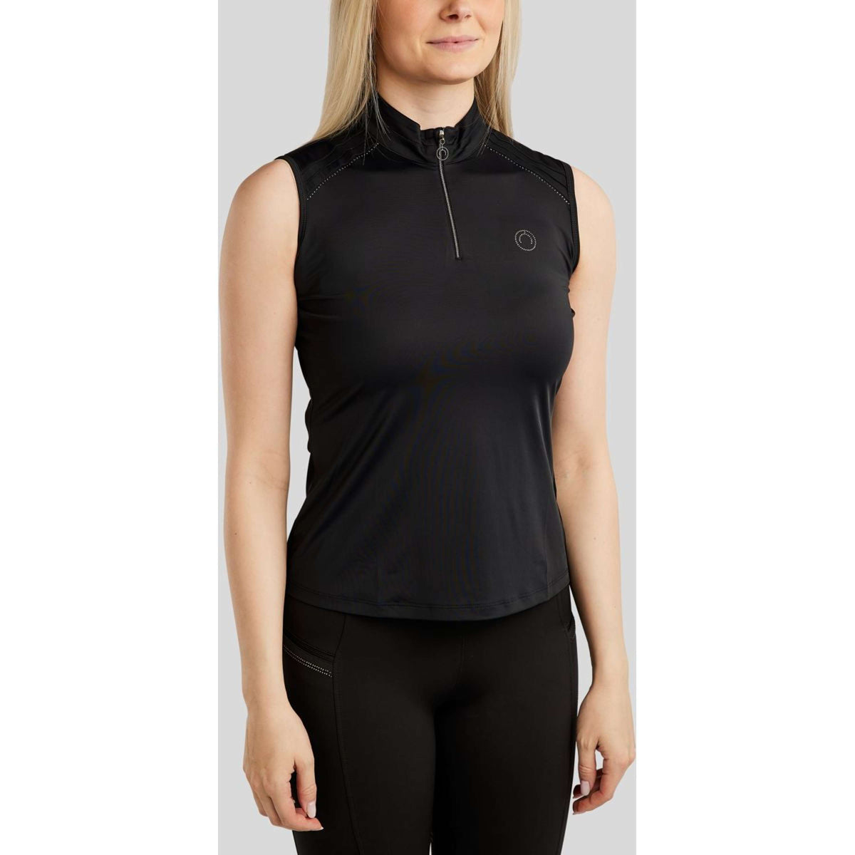 Montar Chemise MoPearl Pintuck Sans Manche Noir