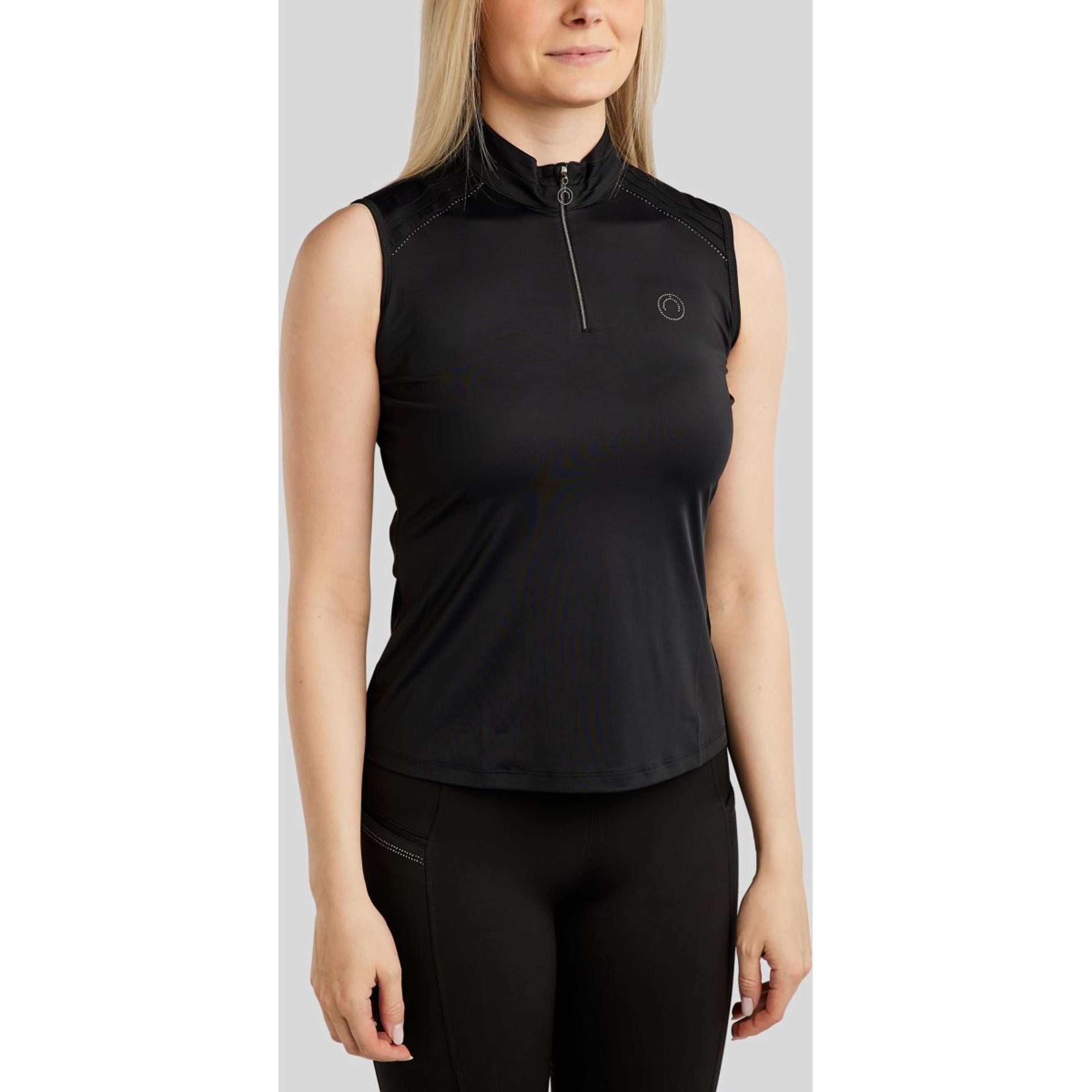 Montar Chemise MoPearl Pintuck Sans Manche Noir